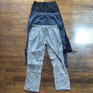 Men's Pajama Pants - Black, Blue, Gray 3 Pairs